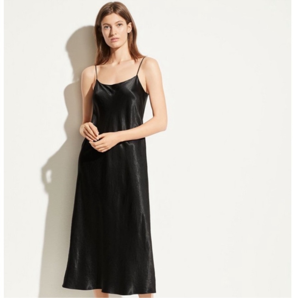 Vince Satin Slip Dress Black Size small